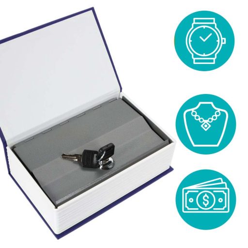 Bezpečnostní schránka ve tvaru knihy - modrá