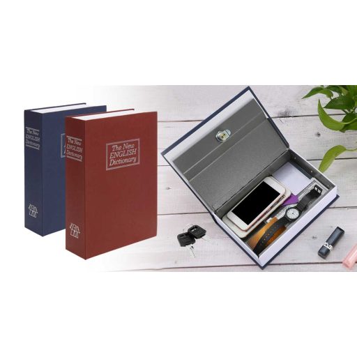 Bezpečnostní schránka ve tvaru knihy - modrá