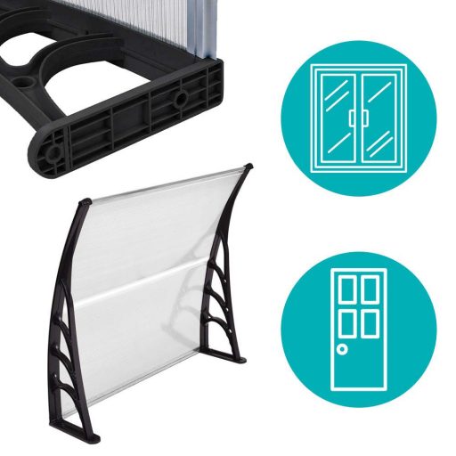 Plastová vchodová stříška ve více velikostech a barvách - 120x90 cm, černá