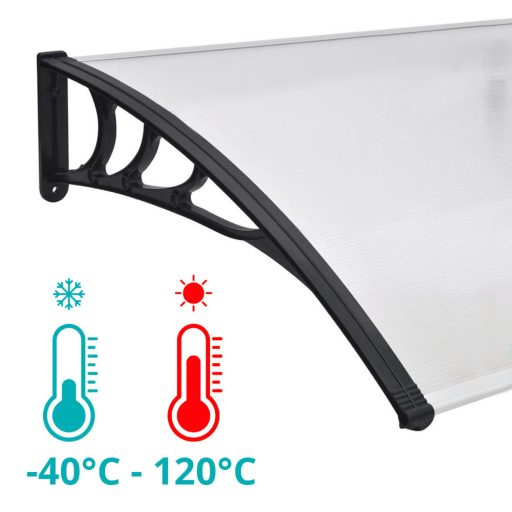 Plastová vchodová stříška ve více velikostech a barvách - 120x90 cm, černá