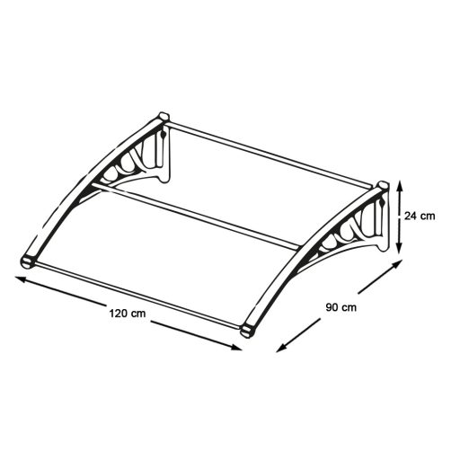 Plastová vchodová stříška ve více velikostech a barvách - 120x90 cm, černá