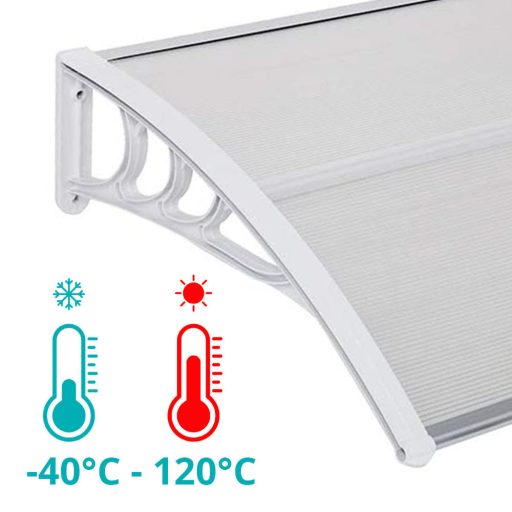 Plastová vchodová stříška ve více velikostech a barvách - 120x90 cm, bílá