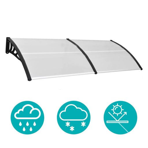 Plastová vchodová stříška ve více velikostech a barvách - 240x90 cm, černá