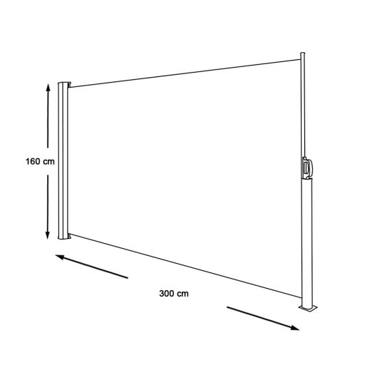 Zatahovací boční markýza volitelná v typu a barvě - jednoduchá, béžová