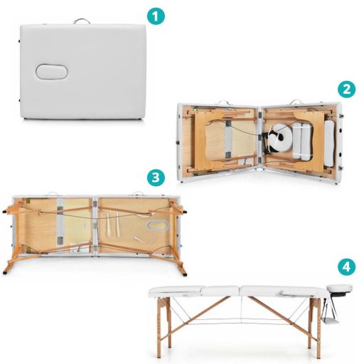 3 zónové, přenosné masážní lehátko