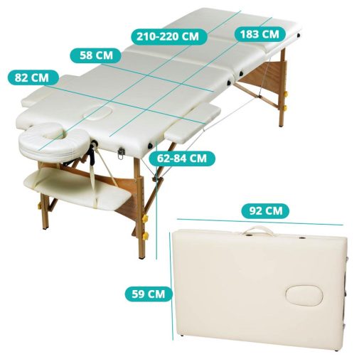 3 zónové, přenosné masážní lehátko