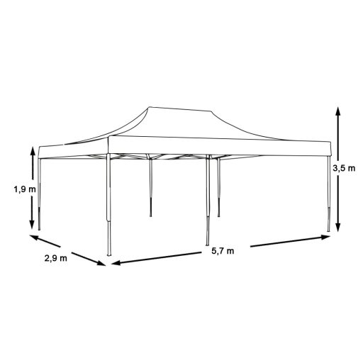 Skládací zahradní pavilon - různé typy - 2,9x5,7 - bílá - pavilon