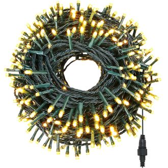   LED světelný řetěz s možností výběru velikosti a barvy - 240 LED, teplá bílá
