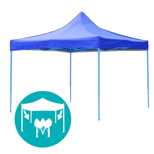 Skládací zahradní pavilon - různé typy - 2,9x2,9m - modrá - pavilon+boční stěna+přenosná taška