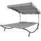 Lehátko pro dvě osoby se stříškou - šedá