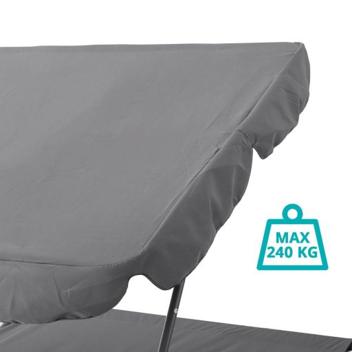 Lehátko pro dvě osoby se stříškou - šedá