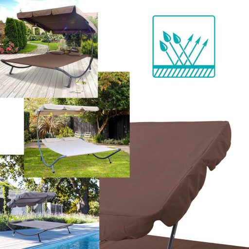 Lehátko pro dvě osoby se stříškou - tmavě hnědá