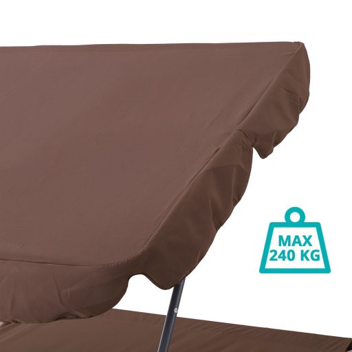 Lehátko pro dvě osoby se stříškou - tmavě hnědá