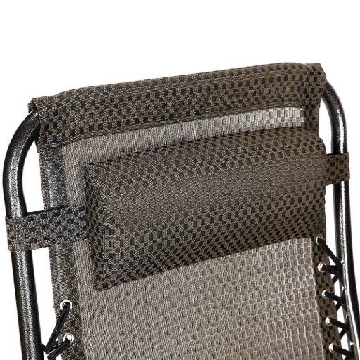 Nulová gravitační zahradní židle s držákem na sklenici, 2 ks - hnědá