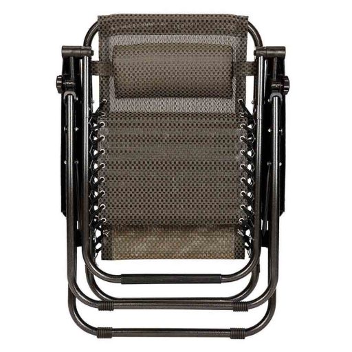 Nulová gravitační zahradní židle s držákem na sklenici, 2 ks - hnědá