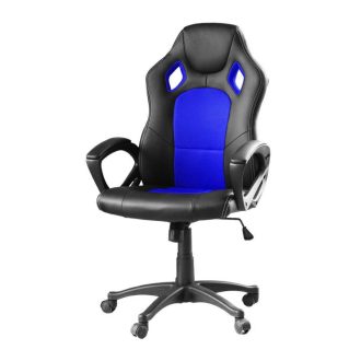 Herní židle s barevným opěradlem, modrá