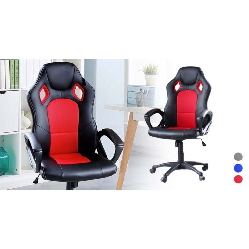 Herní židle s barevným opěradlem, červená
