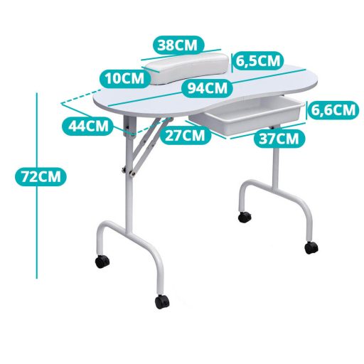 Mobilní stolek na manikúru s taškou jako dárek - se zásuvkami