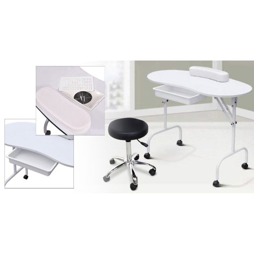 Mobilní stolek na manikúru s taškou jako dárek - se zásuvkami