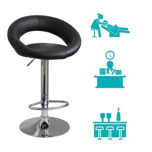 2 ks barových židlí s barvou na výběr - černá