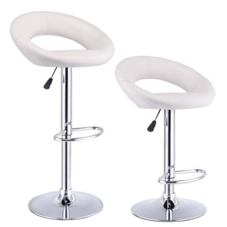 2 ks barových židlí s barvou na výběr - bílá