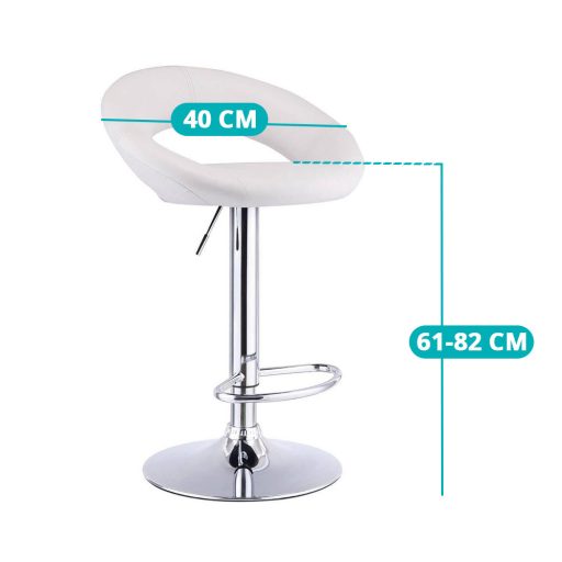 2 ks barových židlí s barvou na výběr - bílá