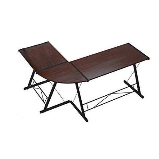 Psací stůl ve tvaru L - tmavohnědý