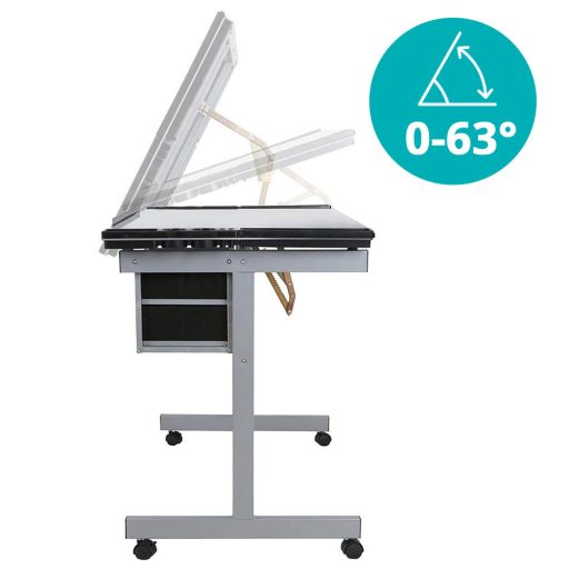 Rysovací naklápěcí stůl se skleněnou stolovou deskou