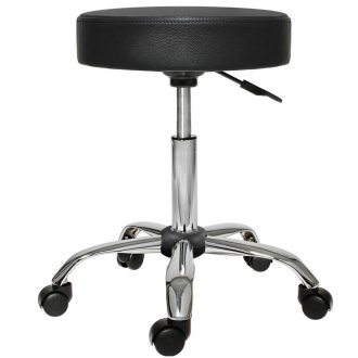   Kosmetická židle na kolečkách, výškově nastavitelná - černá
