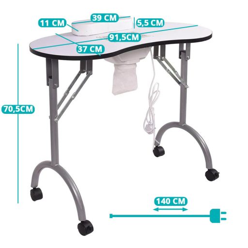 Mobilní stolek na manikúru s taškou jako dárek, ve 2 typech - s ventilátorem