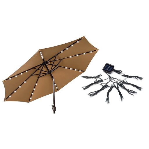 Solární dekorační světelný řetěz ke slunečníku