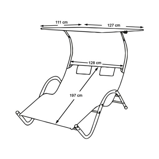 Lehátko DELUX pro 2 osoby ve 3 barvách - šedá