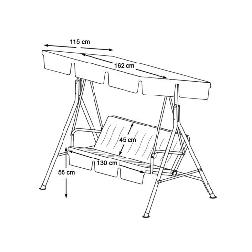 Zahradní houpačka ve volitelných barvách - hnědá