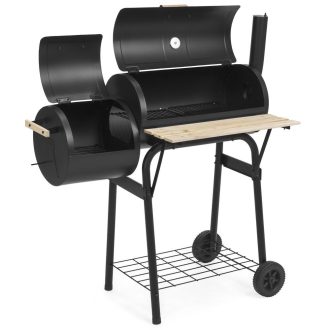2v1 BBQ gril a smoker na drěvěné uhlí