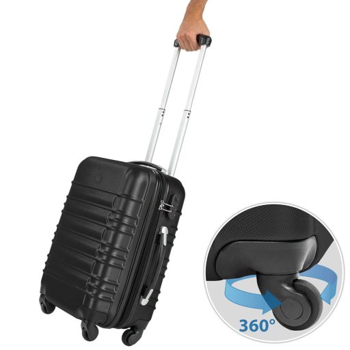 4 kusová sada pevnostěnných kufrů, ve 4 barvách - černá