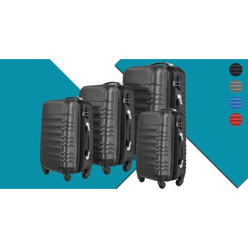 4 kusová sada pevnostěnných kufrů, ve 4 barvách - modrá