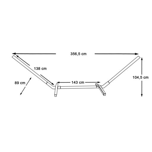 Stojan na houpací síť - dřevěný