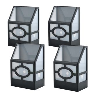Venkovní černá solární lampa, 4 ks