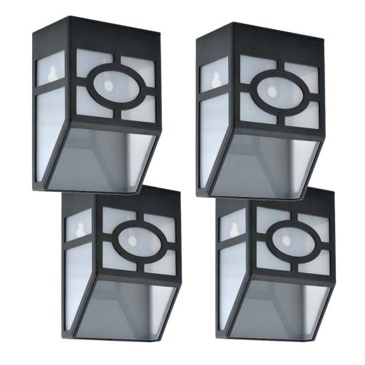 Venkovní černá solární lampa, 4 ks