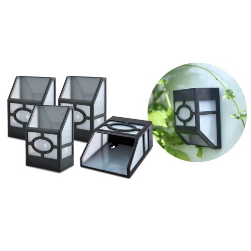 Venkovní černá solární lampa, 4 ks