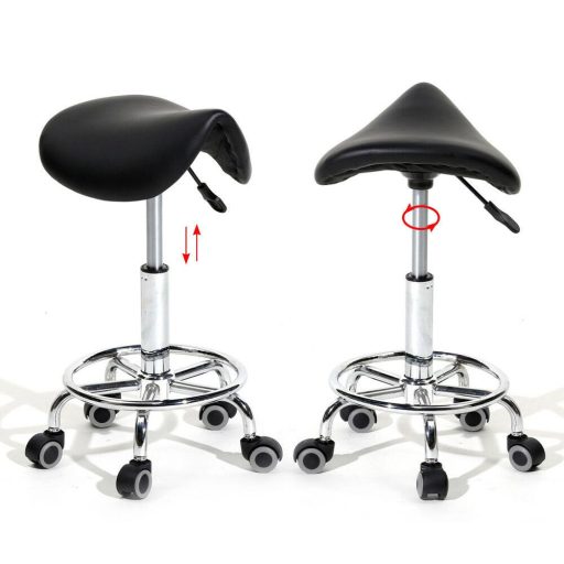 Kosmetická sedlová židle na kolečkách - černá