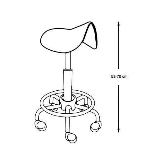 Kosmetická sedlová židle na kolečkách - černá