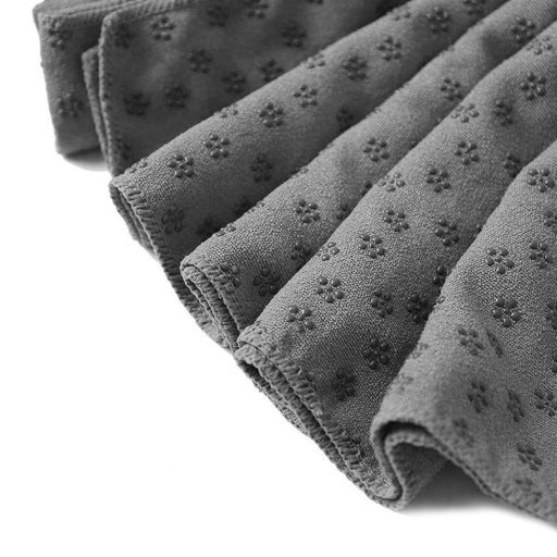 Protiskluzový ručník na jógu, s taškou jako dárek - šedá