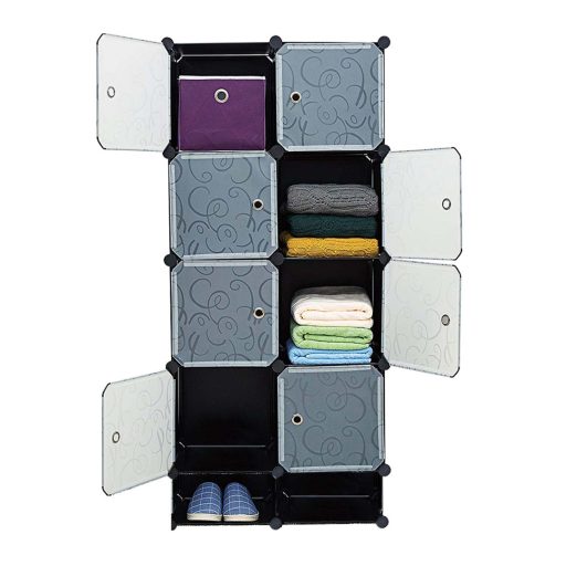 Plastová skládací skříň - černá