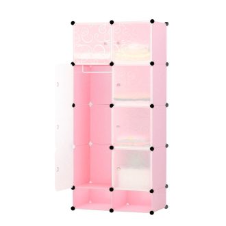 Plastová skládací skříň - růžová