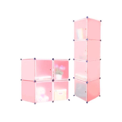 Plastová skládací skříň - růžová