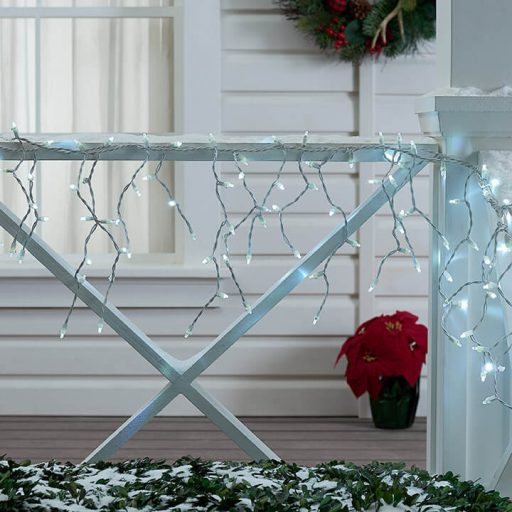 Světelný rampouchový LED závěs ve 2 velikostech, studená bílá - 230 LED