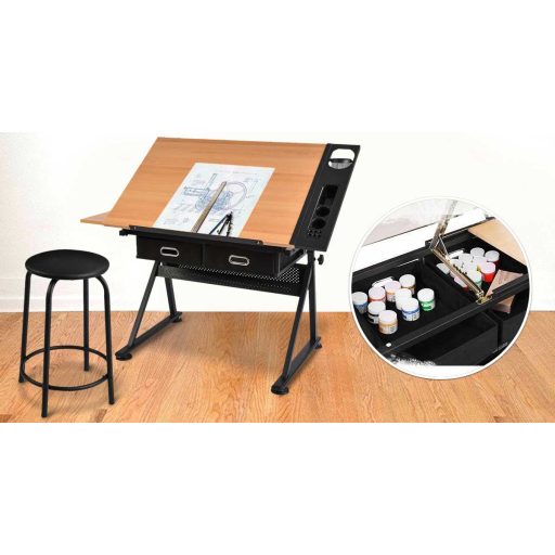 Stůl na kreslení se sklopnou deskou a židlí jako dárek