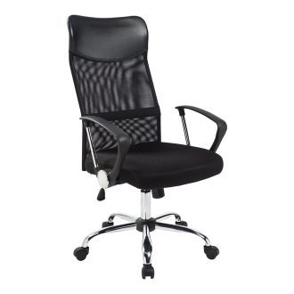   Ergonomická kancelářská židle s vysokou opěrkou - černá