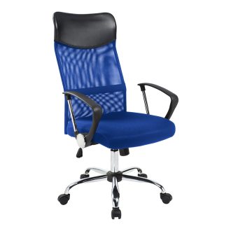   Ergonomická kancelářská židle s vysokou opěrkou - modrá